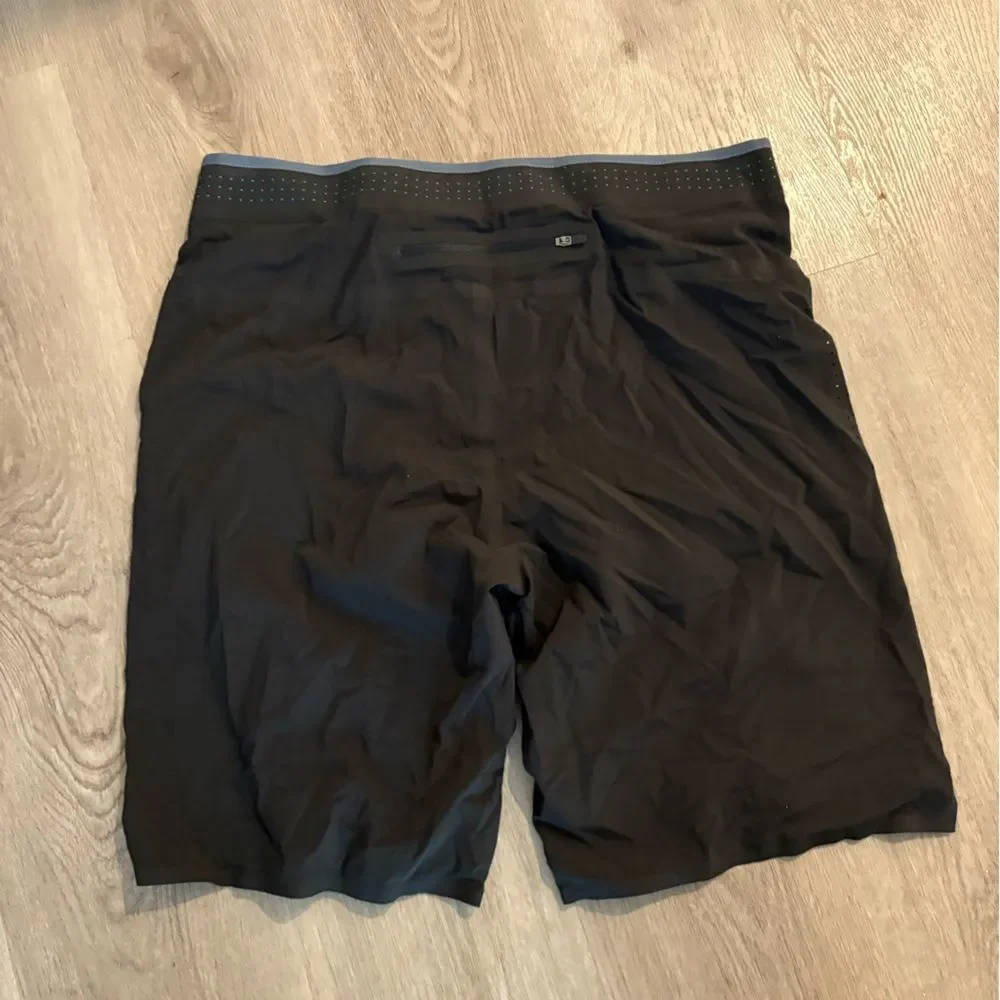 Speedo Men's Black Swim Board Shorts with Teal Trim